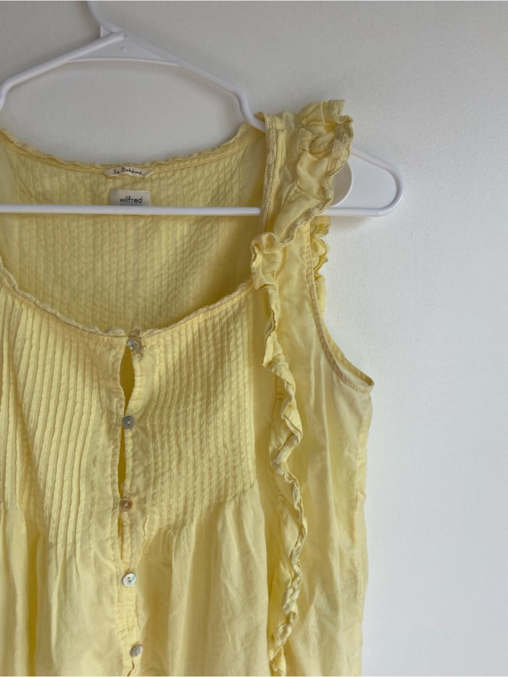 Yellow Aritzia Ruffled Top - Picture 3 of 9